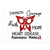 Heart Disease Celtic Butterfly 3 Postcards