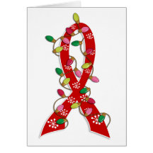 Heart Disease Christmas Lights Ribbon Cards