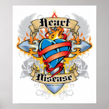 Heart Disease Cross & Heart Poster