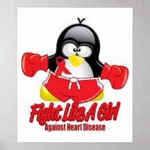 Heart Disease Fighting Penguin Print