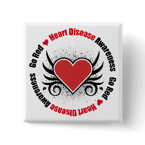 Heart Disease GO RED buttons by shopforawareness Heart Disease GO RED buttons