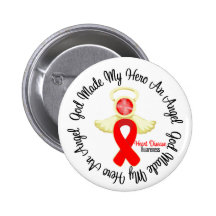 Heart Disease God Made My Hero An Angel Pinback Buttons
