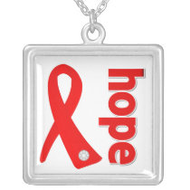 Heart Disease Hope Red Ribbon Necklaces