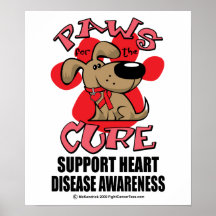 Heart Disease Paws for the Cure Print