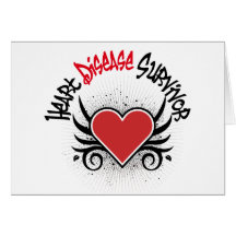 Heart Disease Survivor Grunge Card