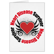 Heart Disease Survivor Grunge Greeting Cards