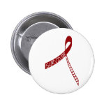 heart disease survivor red ribbon buttons