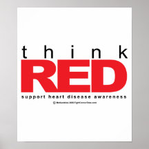 Heart Disease THINK Red Poster