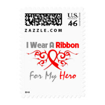Heart Disease Tribal Deco Ribbon Hero Stamps
