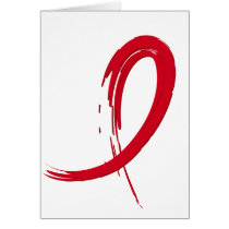 Heart Disease's Red Ribbon A4 Greeting Card