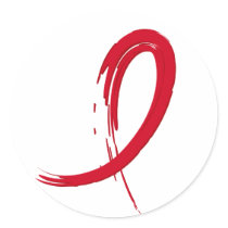 Heart Disease's Red Ribbon A4 Stickers