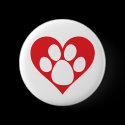Heart Dog Paw buttons