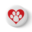 Heart Dog Paw buttons