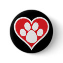Heart Dog Paw (Dark) buttons by kninekreations Heart Dog Paw (Dark) buttons