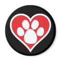 Heart Dog Paw (Dark) magnets by kninekreations Heart Dog Paw (Dark) magnets