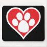 Heart Dog Paw (Dark) Mouse Pads