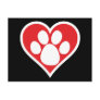 Heart Dog Paw (Dark) Postcard