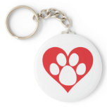 Heart Dog Paw Key Chains
