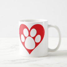 Heart Dog Paw Mug