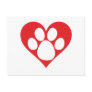 Heart Dog Paw Postcard