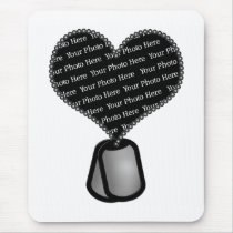 Heart Dog Tag Photo - DIY Custom Mouse Pads