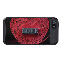 heart doily with love word iPhone cargo case skinit case