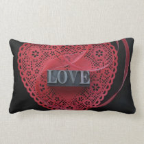 heart doily with love word lumbar pillow pillows