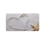 Heart Drawn in Sand at Beach w Starfish Template Personalized Address Labels