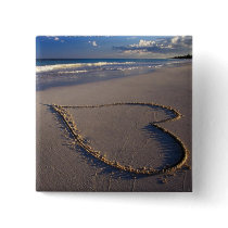 Heart Drawn on the Beach Pins
