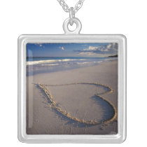 Heart Drawn on the Beach Pendants