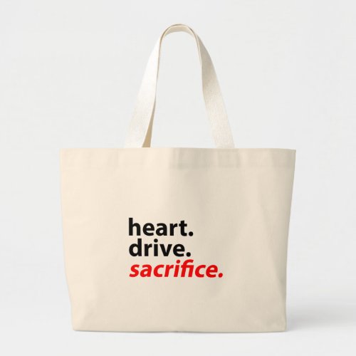 Heart Drive Sacrifice Fitness Motivation Slogan Tote Bag