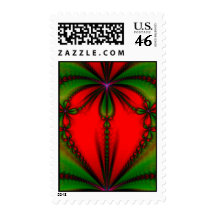 Heart Drop Fractal Postage Stamps