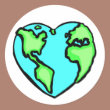 Heart Earth Sticker