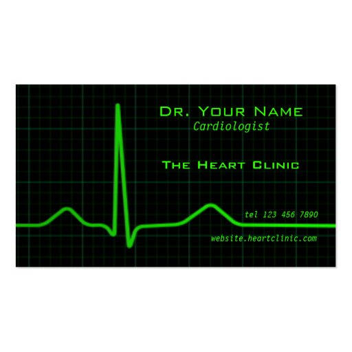 Heart ecg Business Card (front side)