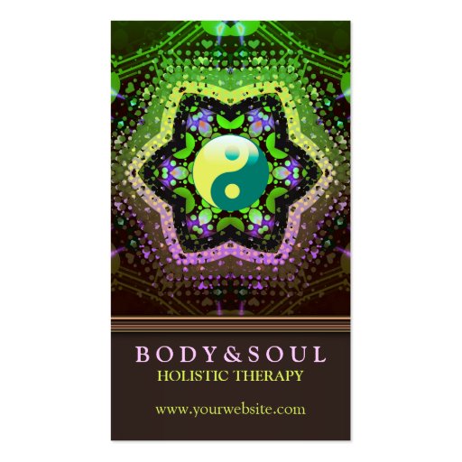 Heart Energy YinYang New Age Business Cards (front side)