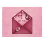 Heart Envelope Ladybugs Valentine Postcard