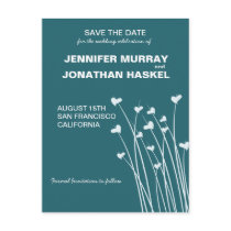 Heart Fields Save the Date postcards by smallhandsdesigns Heart Fields Save the Date postcards