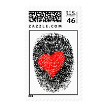 Heart Fingerprint Custom Postage Stamps by lillyarts Heart Fingerprint Custom Postage Stamps