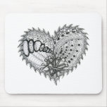 Heart Fire Doodle Mouse Pads