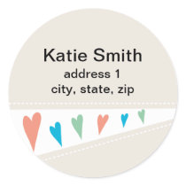 Heart Flag Address Labels stickers