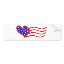 Heart Flag Bumper Sticker bumper stickers by thehatch Heart Flag Bumper Sticker bumper stickers