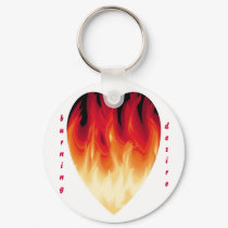 heart-flame, burning  desire, keychain