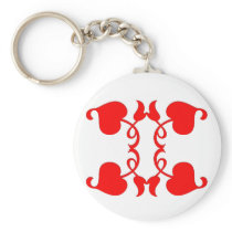 Heart Floral Pattern Keychain keychains