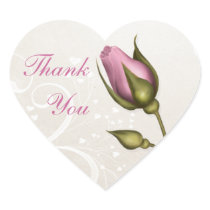 Heart Flourish Pink Wedding Stickers ~ Heart