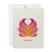 HEART FLOWER COMPLIMENT CARD ORANGE CUSTOM INVITE
