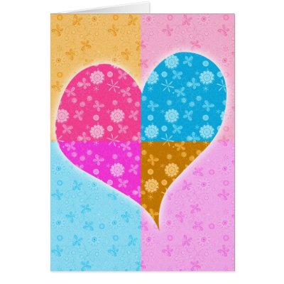 Heart, Flowers and Butterflies Card by giskard