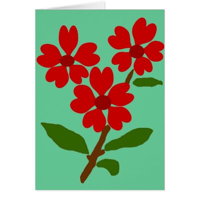 Heart flowers blank card by marcya7