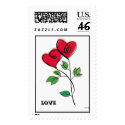 Heart Flowers LOVE Stamp