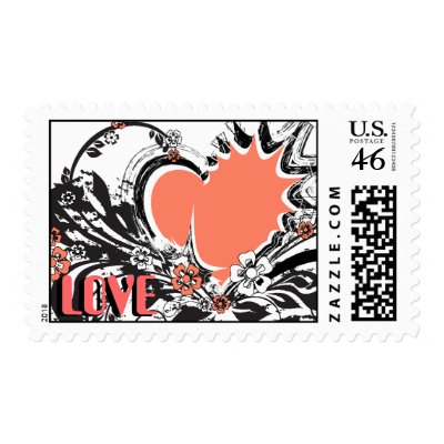 heart&amp;flowers, LOVEpostage by VioDeSign