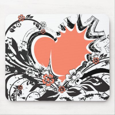 heart&amp;flowers mousepad by VioDeSign